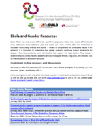 Cover of the Gender and Ebola Resources