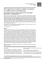 Cover of Gender analysis in health systems