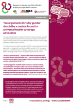 Cover of the brief on UHC and gender