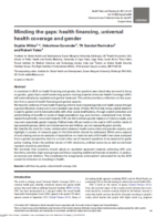Cover of paper on UHC gender and health financing