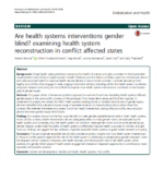 Cover of the paper on gender and health systems in post conflict settings